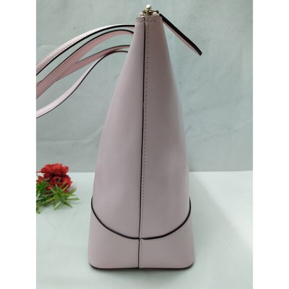 Kate Spade New York Light Pink Leather Double Handle Zipper Closure Tote Bag - Picture 5 of 16